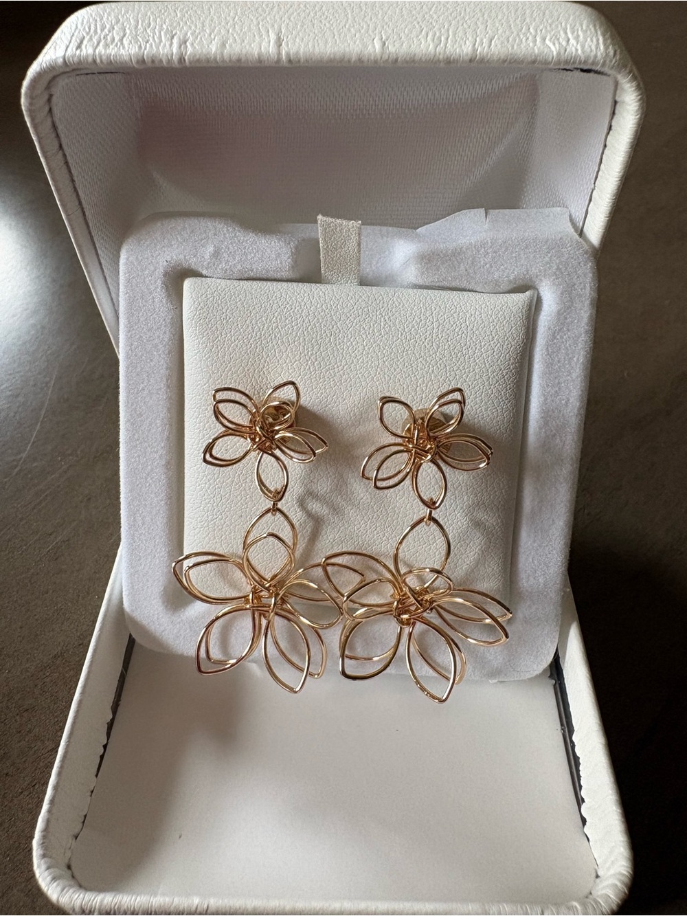 Yellow Goldtone Flower  Drop Earrings - Women Jewelry